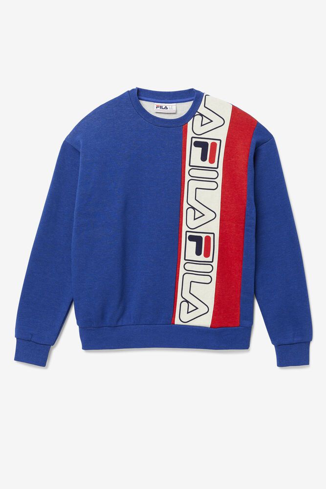 Fila Sweatshirt Mens Blue - Powel Crew - Philippines 1354796-OC